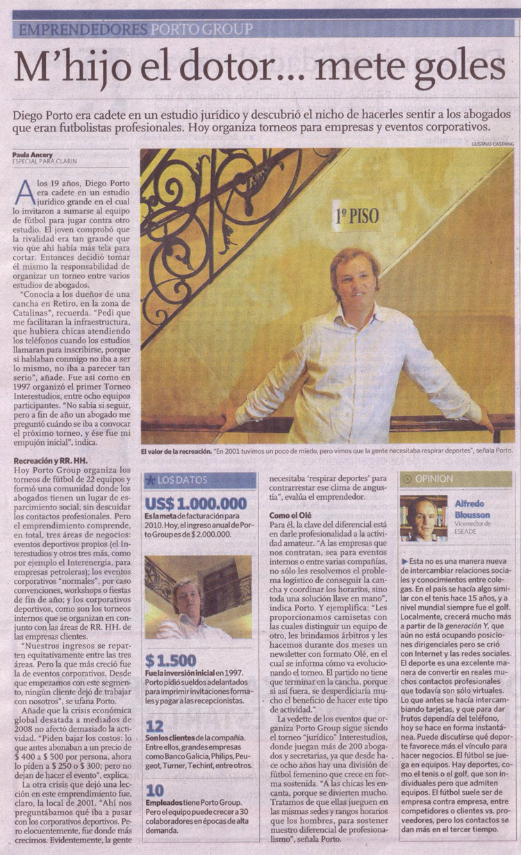 Porto Group en el diario Clarín