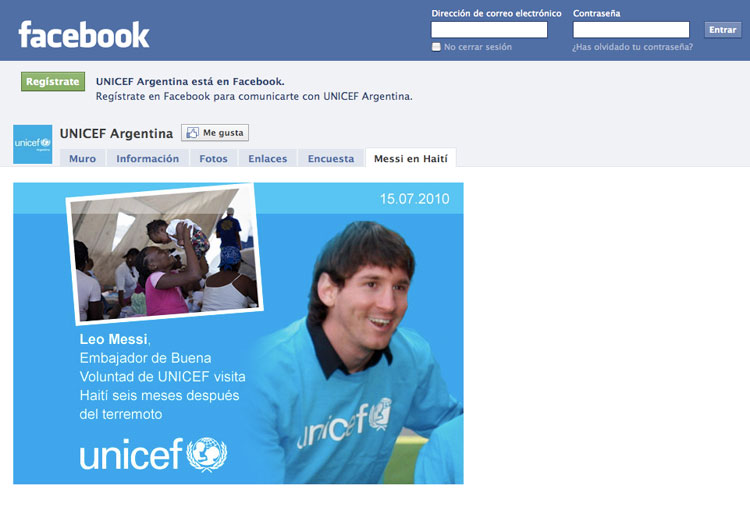 Junto a UNICEF y Messi 