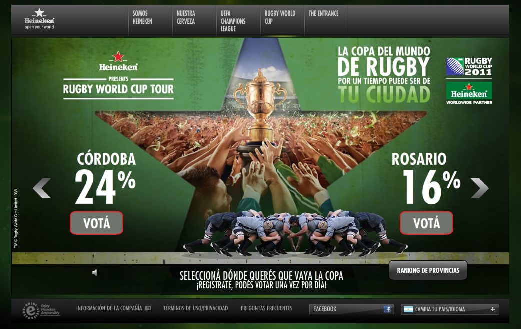 La Copa Mundial de Rugby en la Argentina de la mano de Heineken