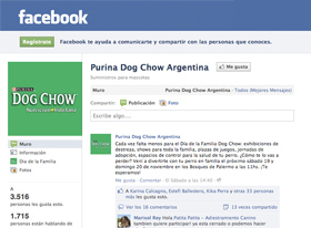 Nuevo fanpage de DogChow en Facebook